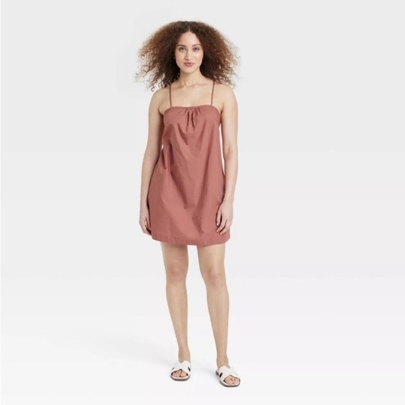 Women's Sleeveless Shift Mini Dress - A New Day™ Brown new - Picture 1 of 4